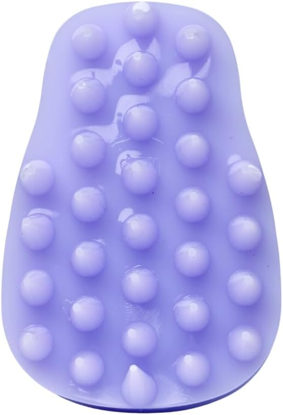 Silicone Brush for Dogs & Cats - Effective Removal of Long & Medium Coat, Undercoat & Loose Hair, Gentle on Skin, Purple