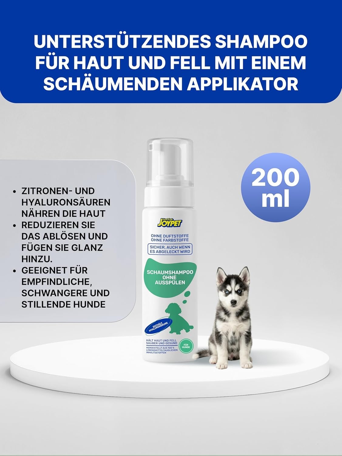Foam Shampoo for Dogs - Gentle Cleansing, No Rinsing, For All Dogs