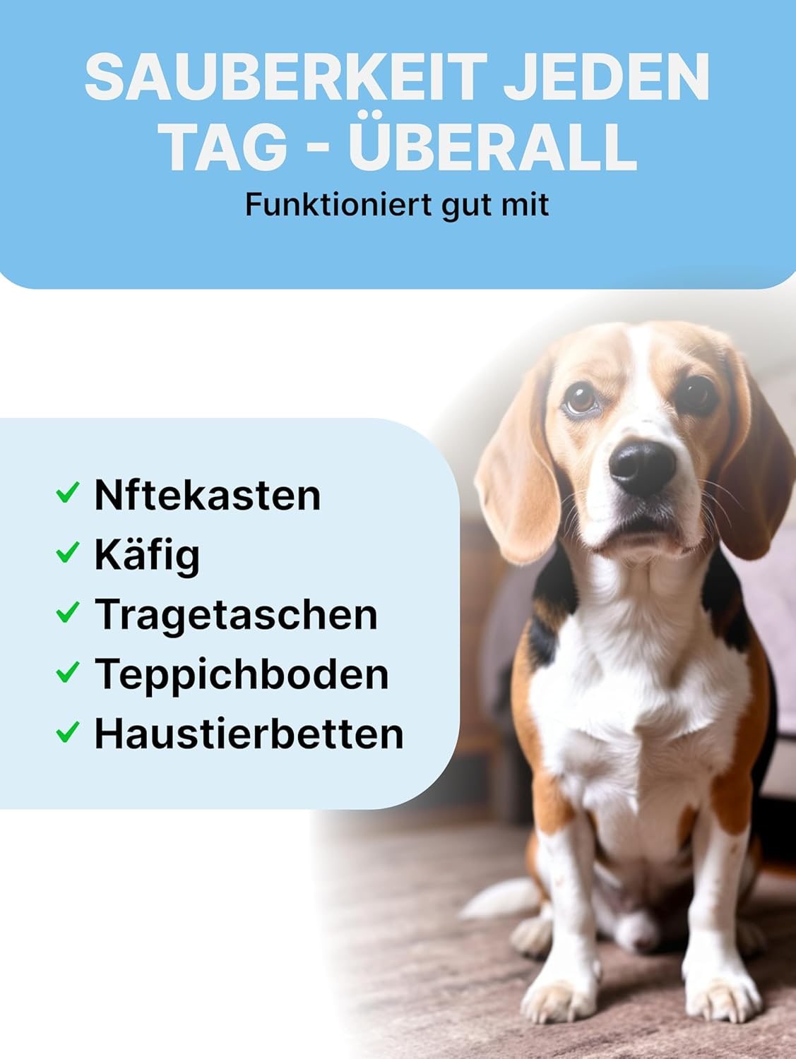 Desodorier- & Desinfektionsspray mit Grüntee-Extrakt | Geruchsentferner für Hunde, Katzen & Kleintiere | Sicher bei Ablecken | 400 ml