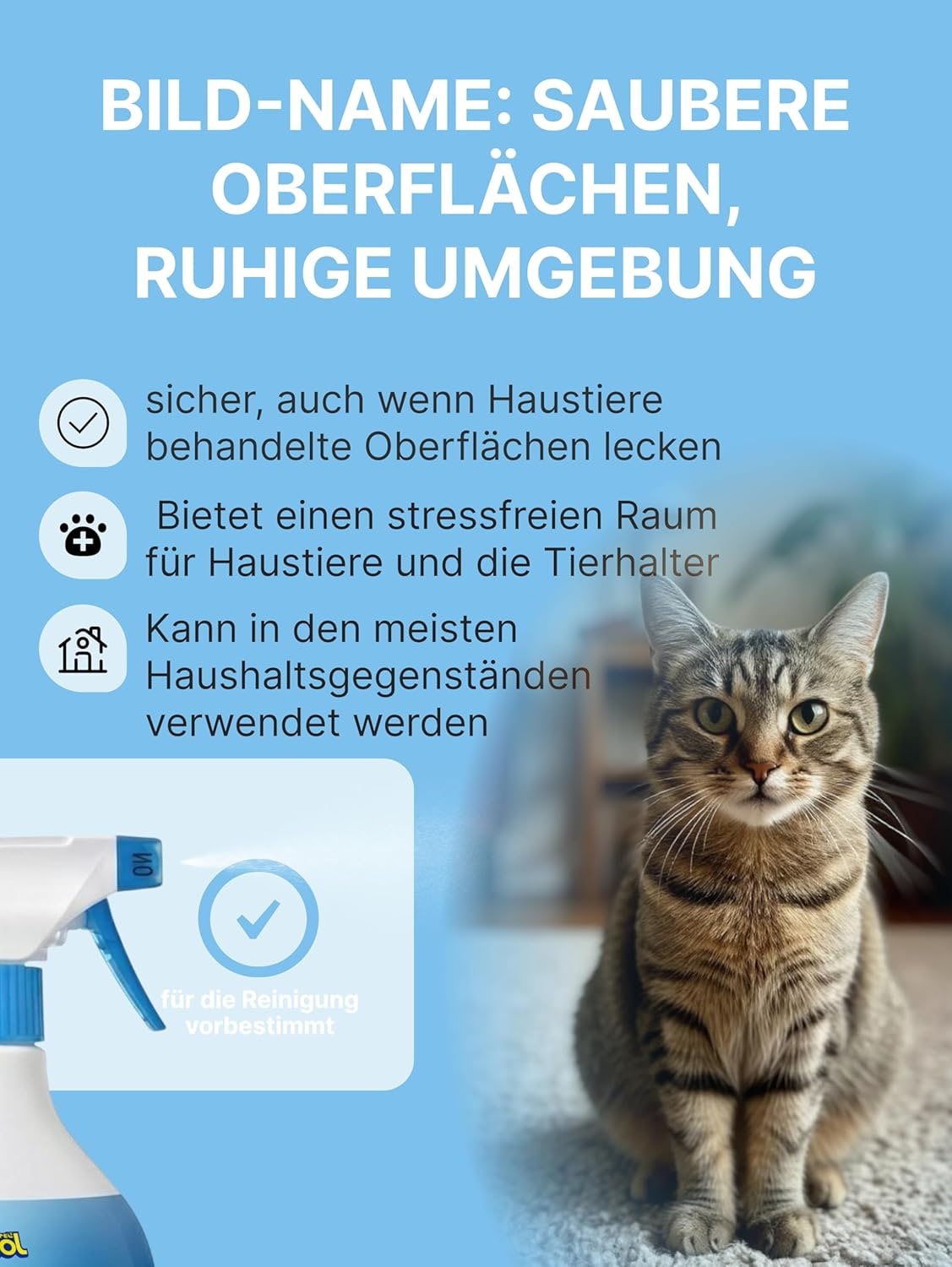 Desodorier- & Desinfektionsspray mit Grüntee-Extrakt | Geruchsentferner für Hunde, Katzen & Kleintiere | Sicher bei Ablecken | 400 ml