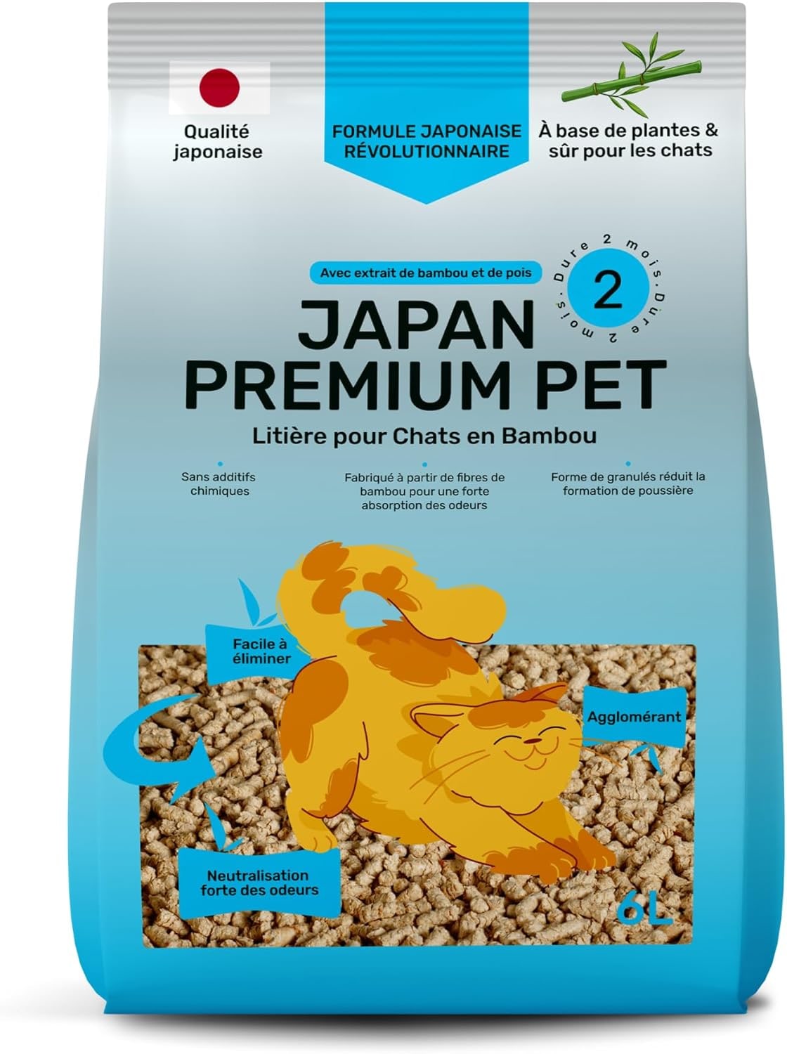 Tofu Cat Litter Clumping Litter with Peach Scent - Vegetable Cat Litter Made of Okara (Soybean Fiber) and Starch, Extra Absorbent, Low Dust, Strong Odour Control, for Cat Litter Tray