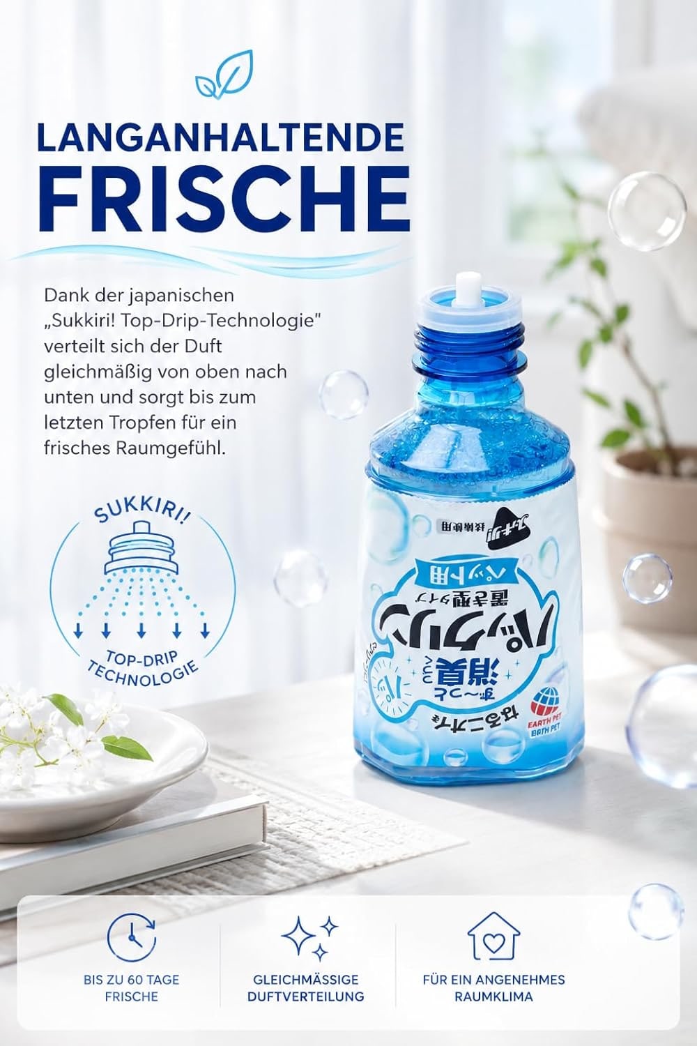 Odour Remover Liquid 400 ml, Aqua Soap Fragrance, Triple Deodorisation for Dogs and Cats, Long-Lasting Freshness, Made in Japan