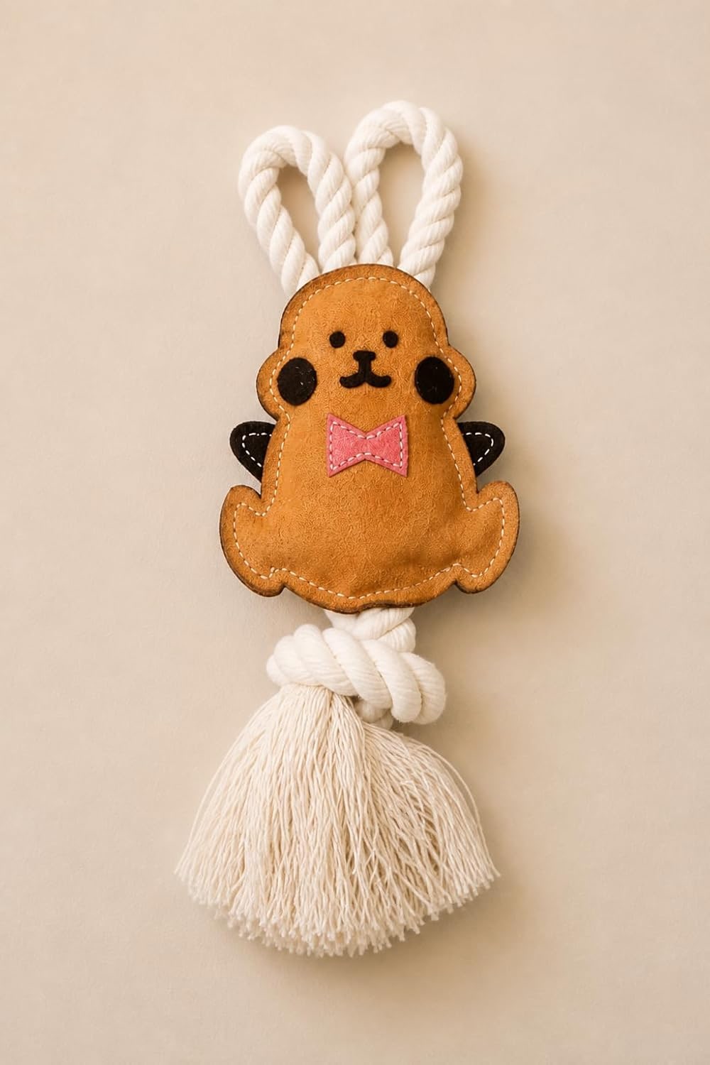 Leather Dog Toy Rabbit, For Small & Mini Dogs, Bite Resistant & Durable, Dental Care & Gum Massage, Chew Toy for Training & Behavior Correction