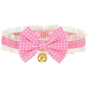 Safe choker collar for a fashionista with anti-choking system. Pink. 2S size