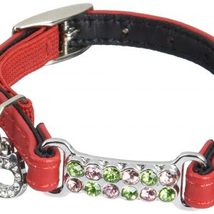 Safety collar "Diamond Pendants" with anti-suffocation system. Size 3S. Red.